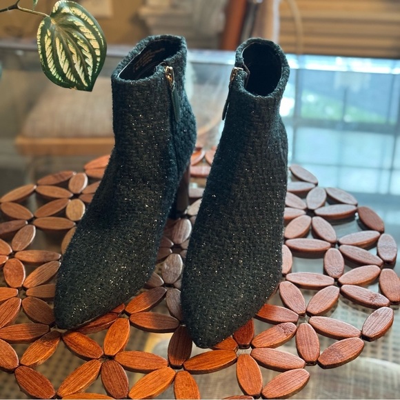 Kate Spade Peacock Green Tweed Giselle Booties